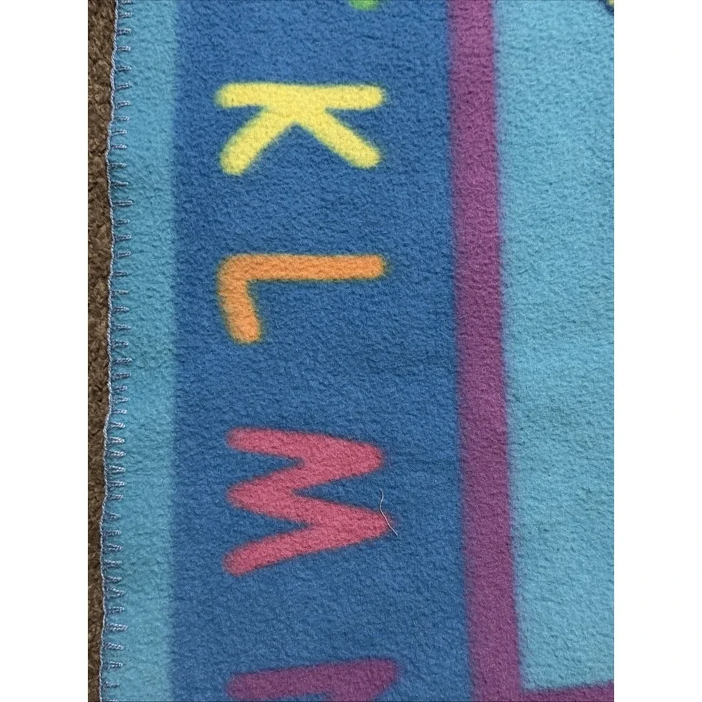 Vintage 2003 Sesame Street Big Bird Alphabet Fleece Blanket 50x59